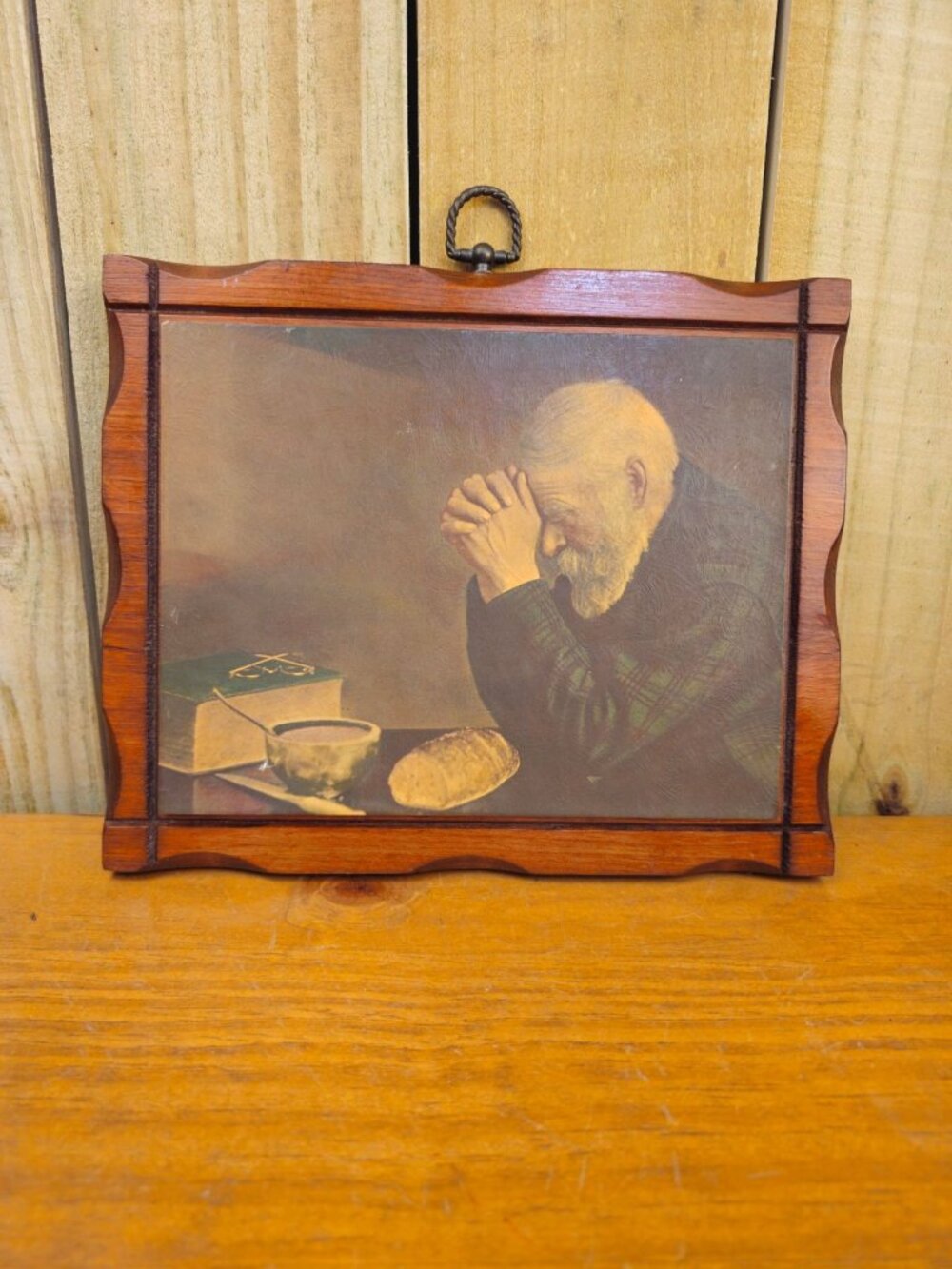 Framed Vintage "Grace" Prayer Print Wall Art With Wooden Frame
